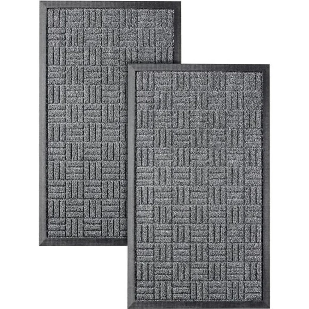 Front Door Mats, 2 Pc Set, 29.5 x 17, All Weather Entry and Back Yard Door Mat